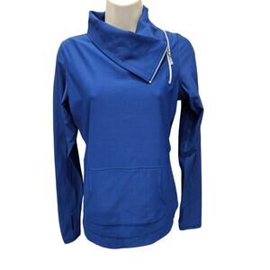 Jofit size S jumper jacket vivid blue side zip high neck EUC tennis active warm